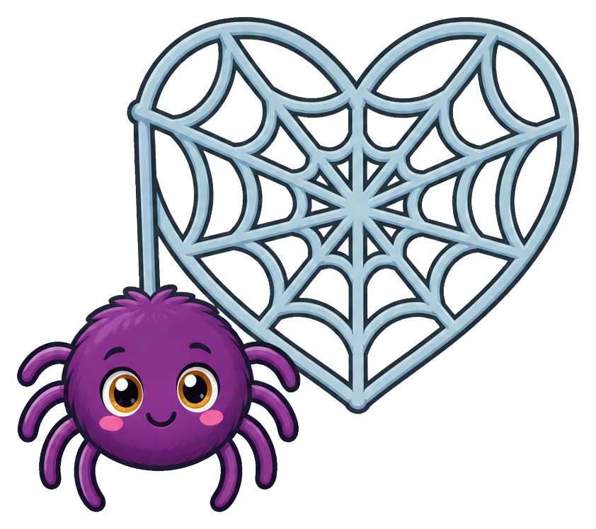 Preview for Heart Web Spider Sticker