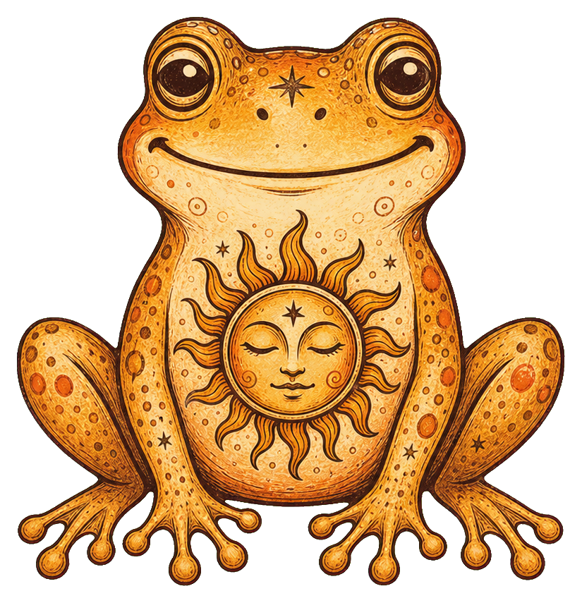 Preview for Sun Frog Sticker For Folk Art Designs