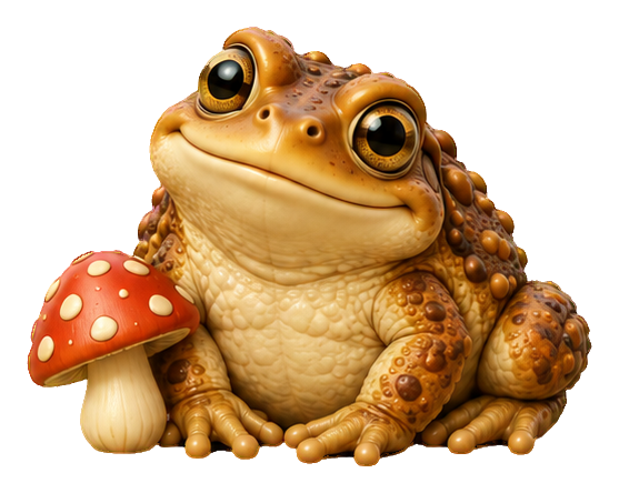 Preview for 3d Garden Animals Toad With Mushroom