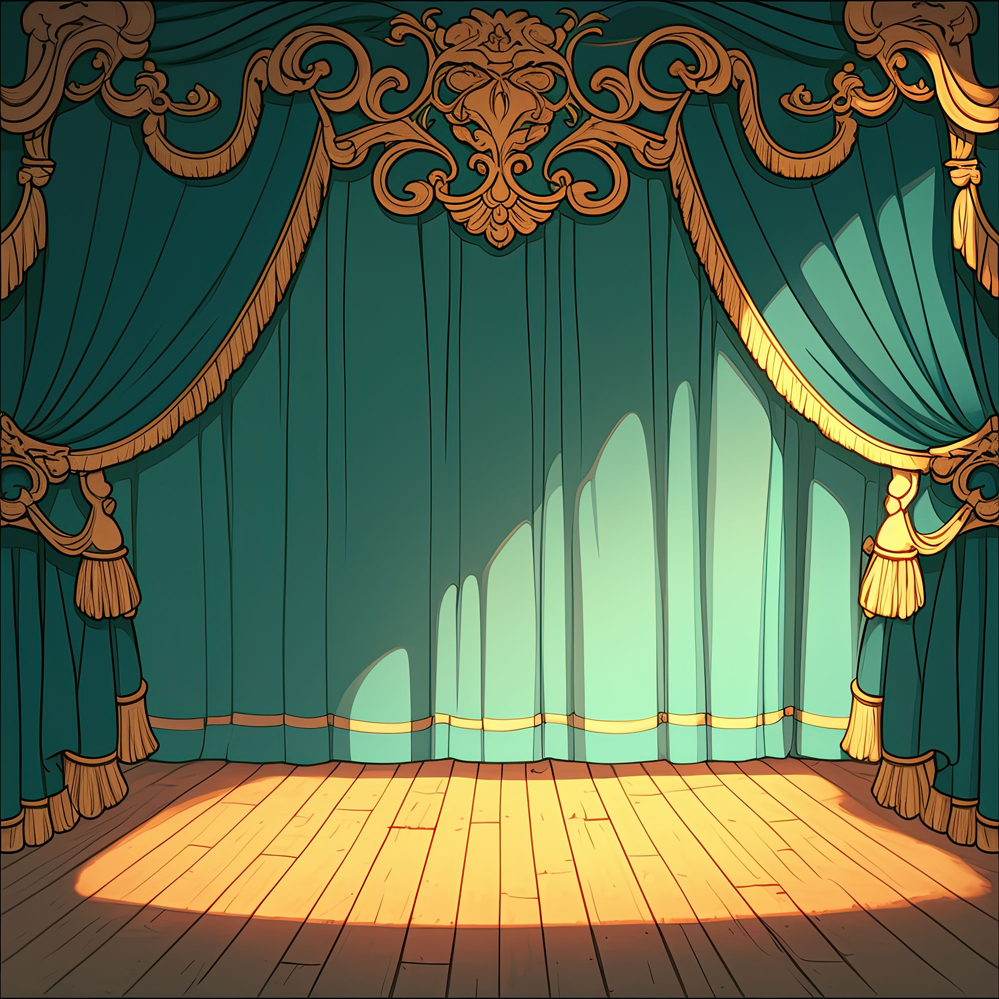Preview for Theater-stage-green-curtains-interior-backdrop-background-b4c29