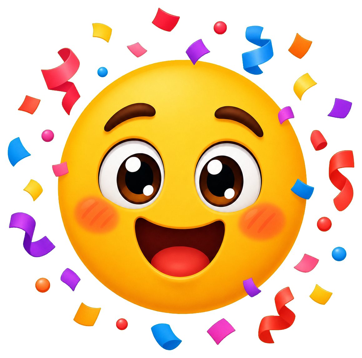 Preview for Confetti Happy Face Sticker