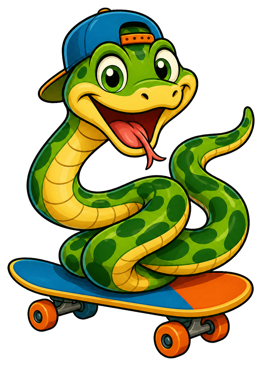 Preview for Skateboard Snake Sticker Graphic