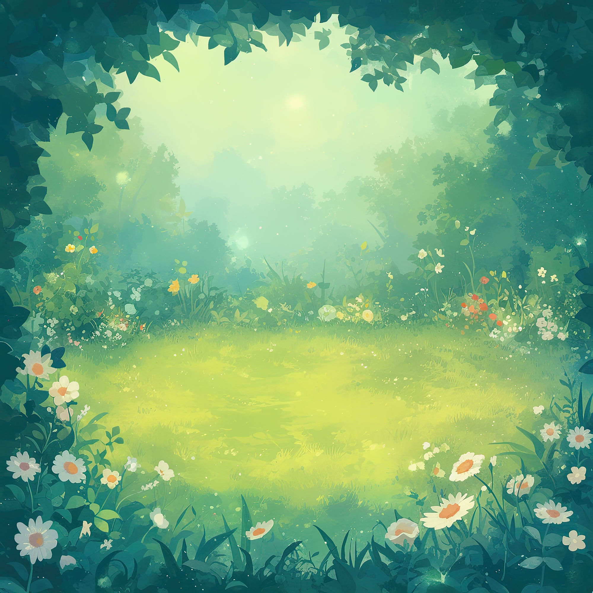 Preview for Serene-floral-clearing-art-nature-backdrop-background-8ee52