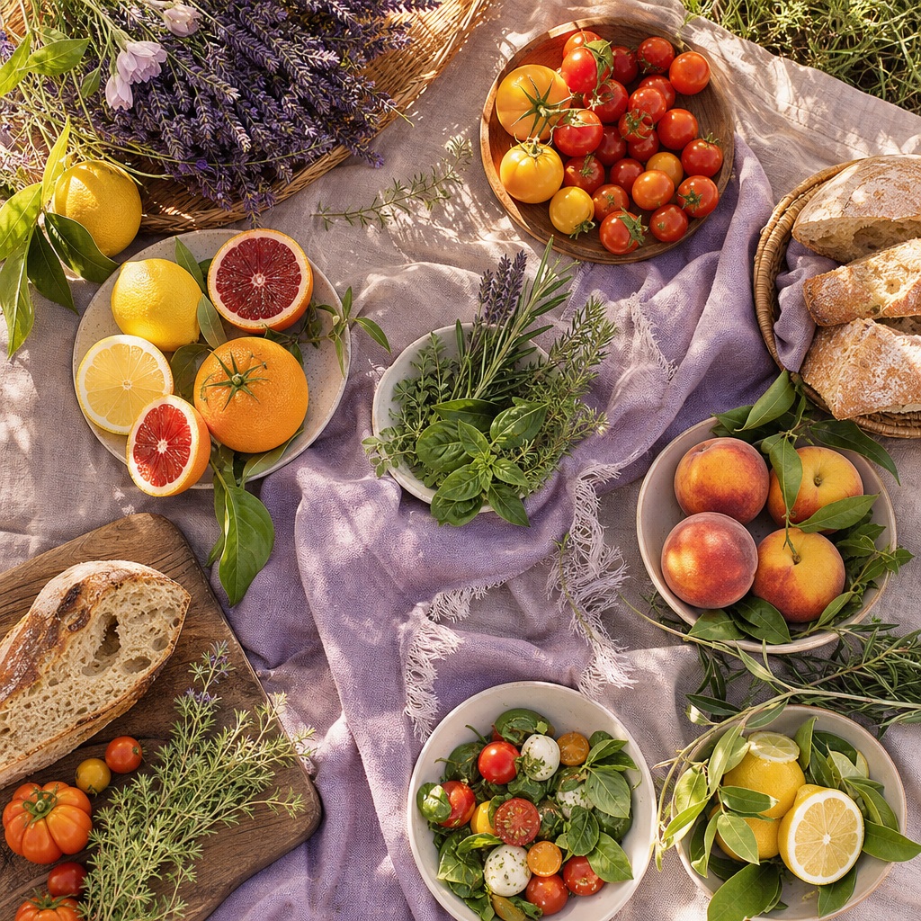 Preview for Lavender Linen Citrus Herb Lunch Background