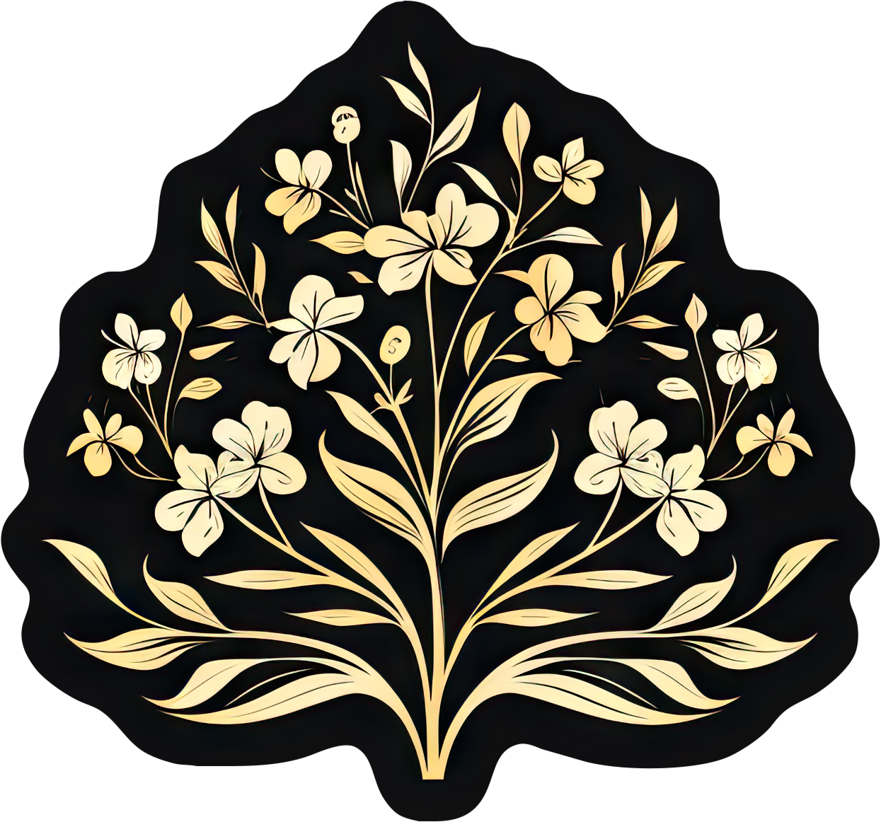 Preview for Golden-floral-design-logo-flower-sticker-fd3c4