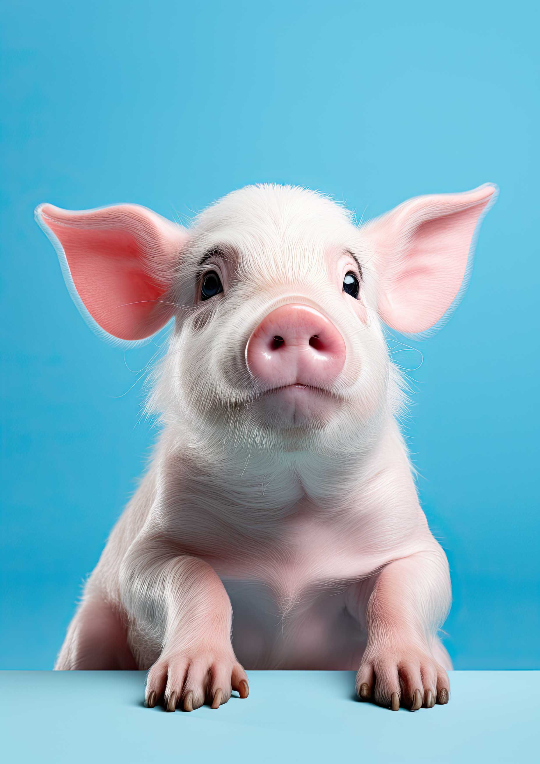 Preview for Cute-piglet-blue-background-ai-animal-d7099
