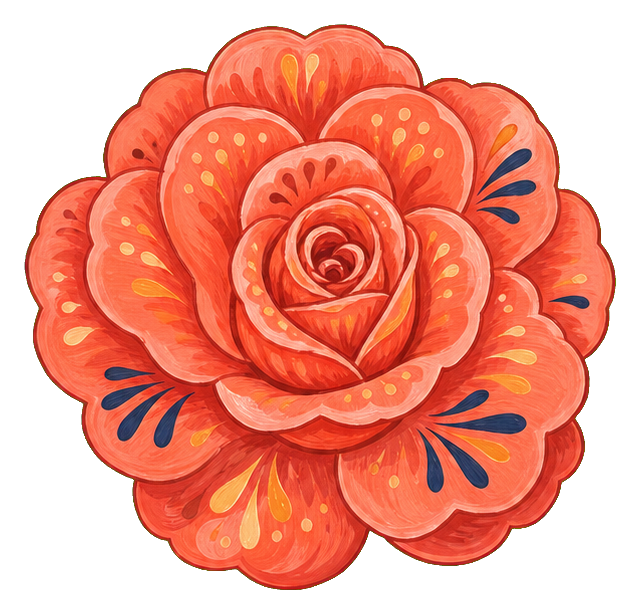 Preview for Coral Floribunda Flower Sticker