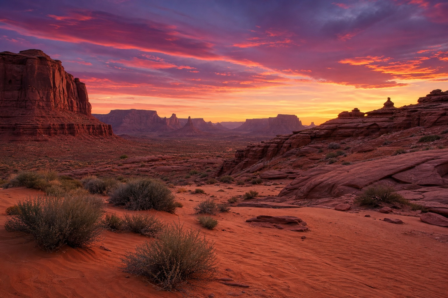 Preview for Desert Canyon Twilight Stock Background