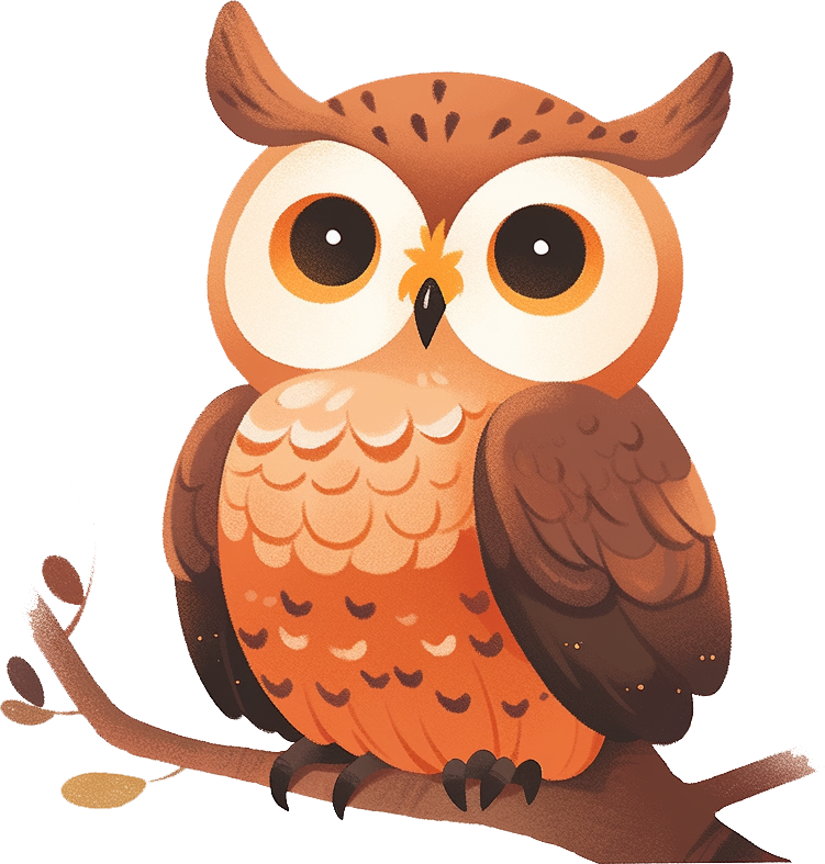 Preview for Cartoon-owl-branch-owls-sticker-f89fb