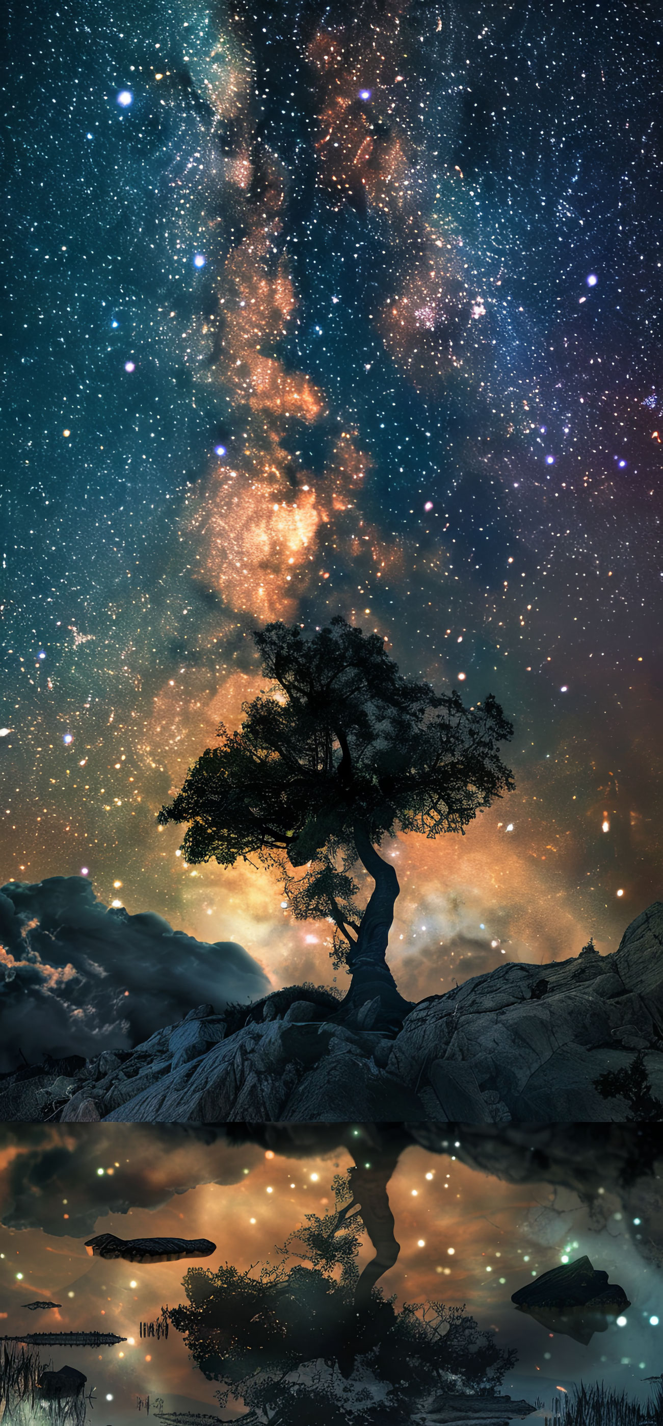 Preview for Cosmic-tree-under-starry-night-sky-astrophotography-phone-backgr-3e0b8