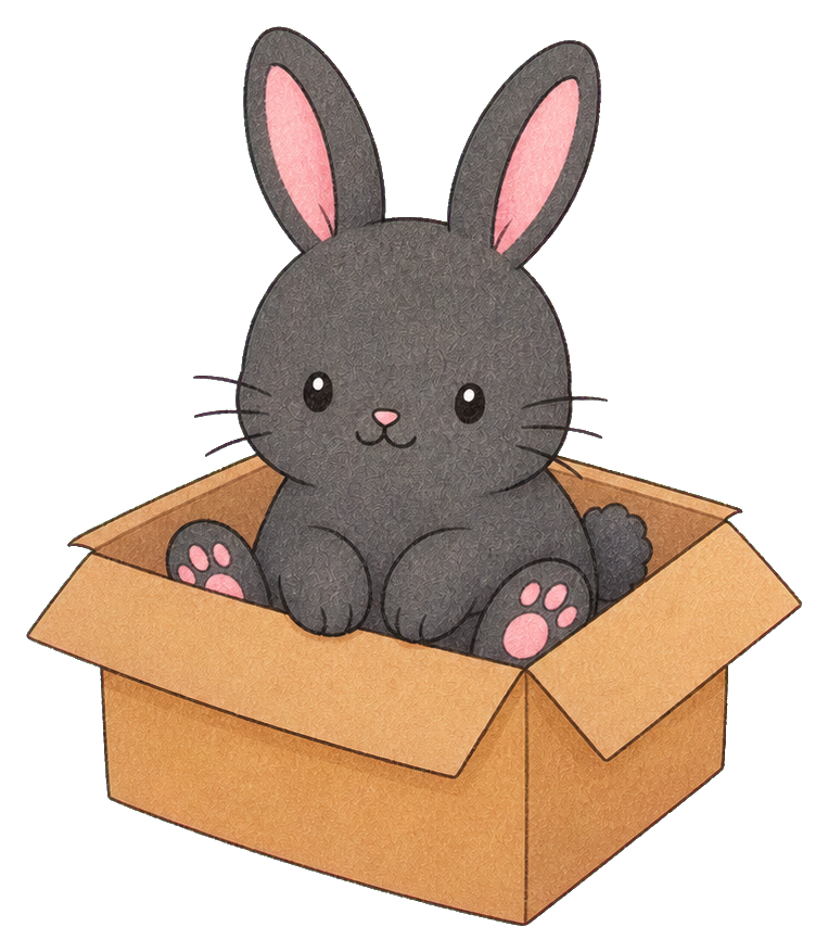 Preview for Rabbit In Cardboard Box Sticker