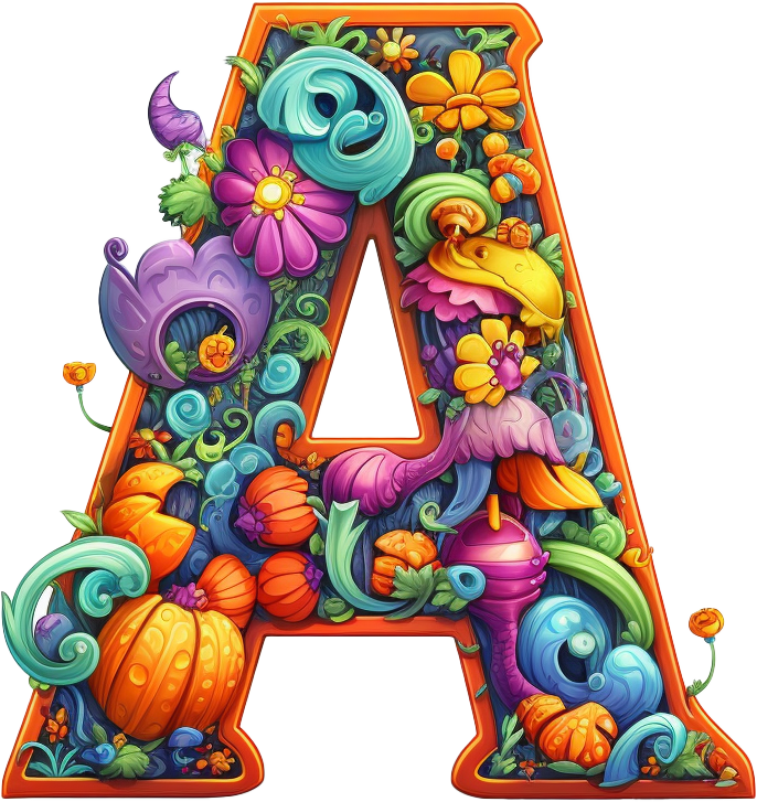 Preview for Floral-letter-a-autumn-decor-silly-letters-sticker-133c1