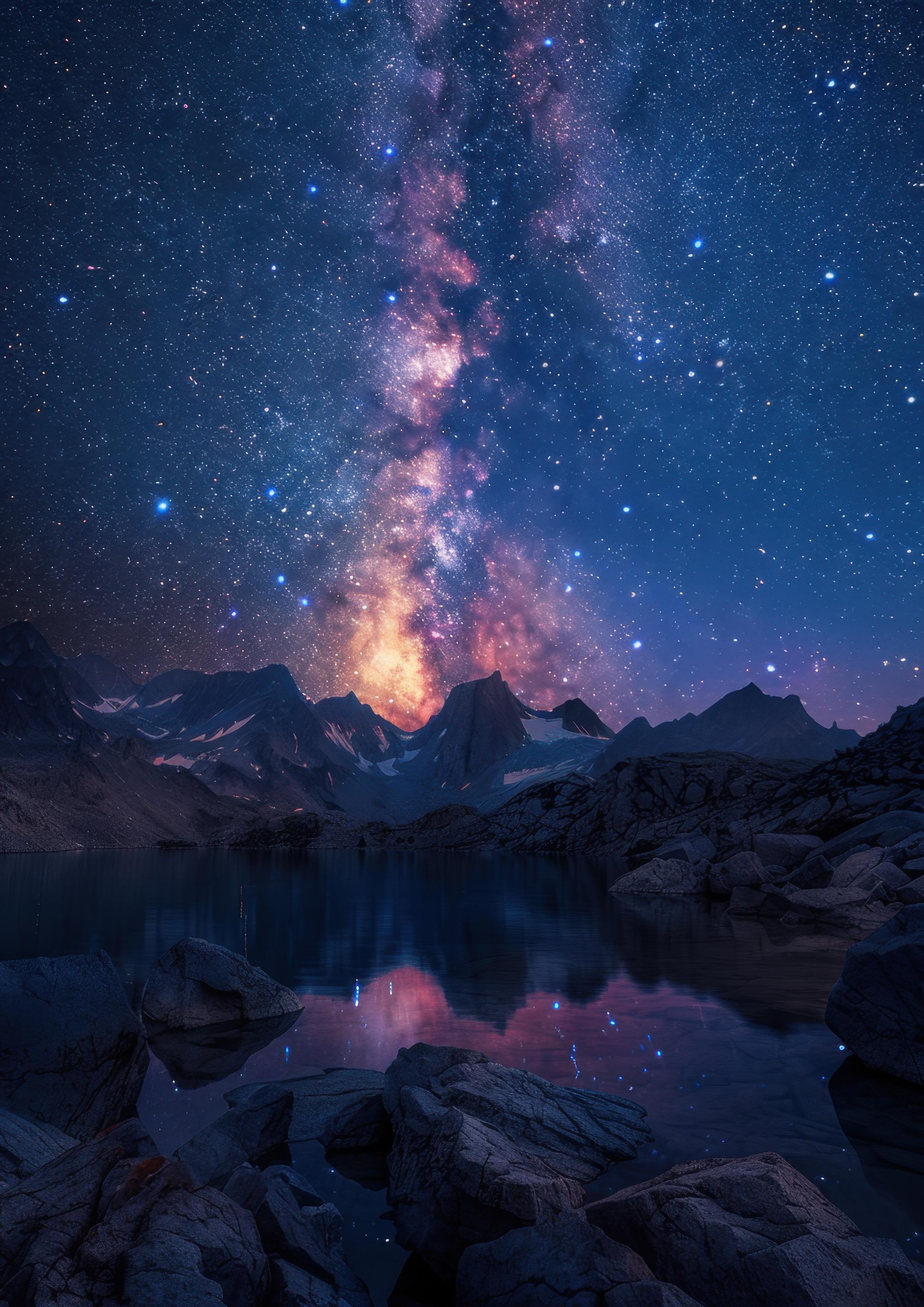 Preview for Milky-way-night-sky-reflection-astrophotography-photo-background-add32