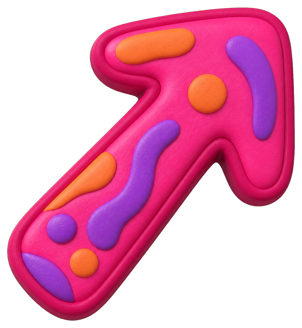 Preview for Puffy Pink 3d Arrow Sticker