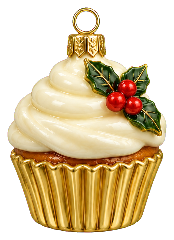 Preview for Holly Cupcake Christmas Ornament