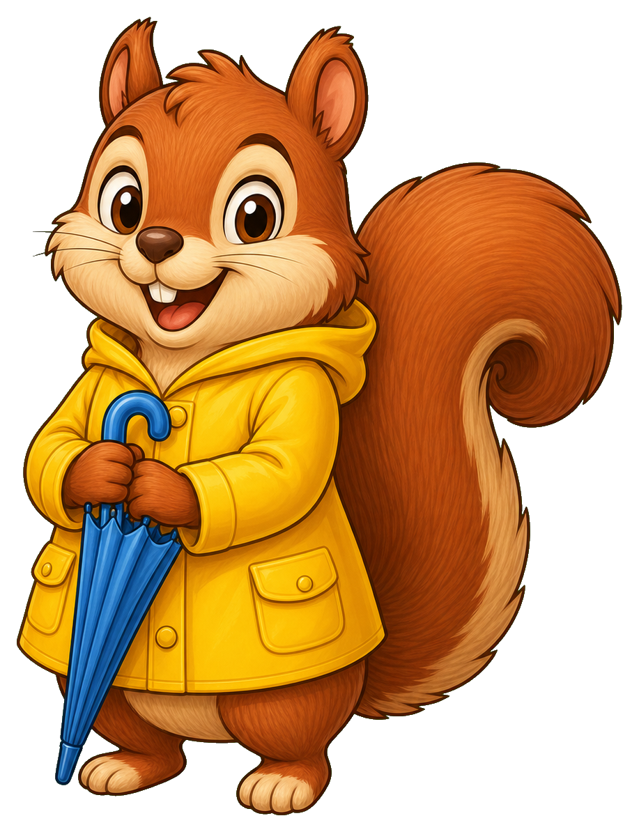 Preview for Raincoat Squirrel Sticker