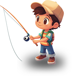 Preview for Young-angler-fishing-character-sticker-97d6e