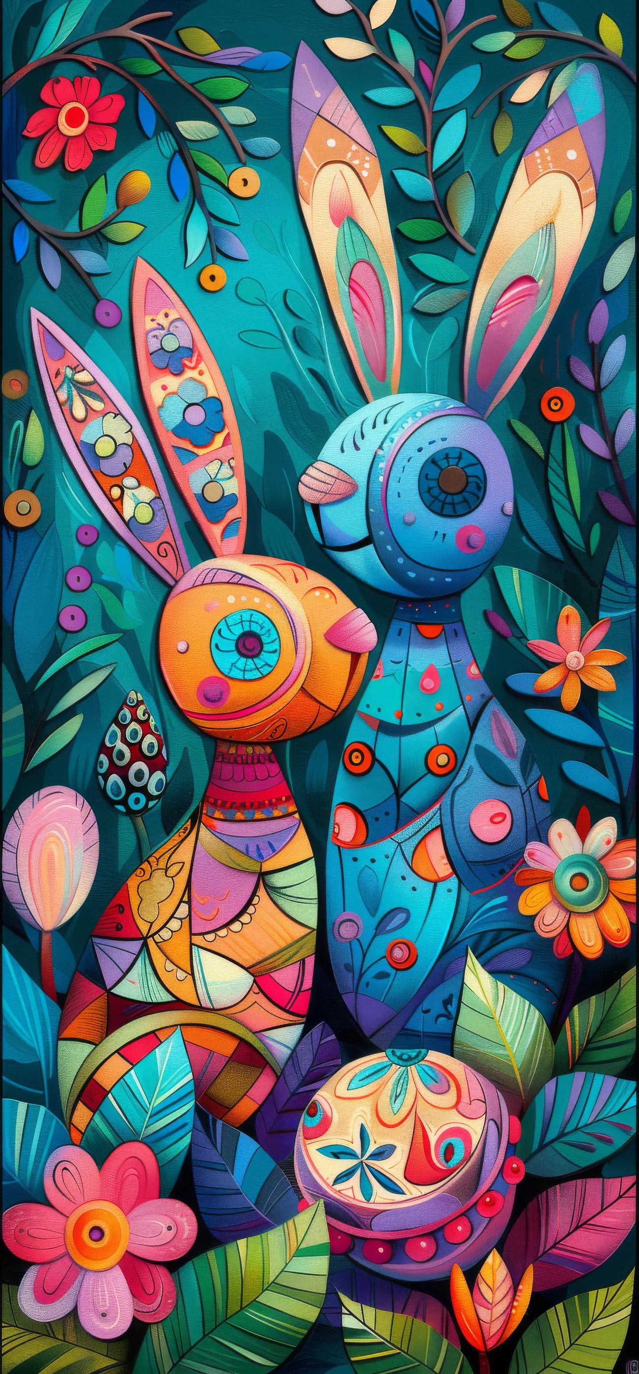 Preview for Easter-bunnies-floral-garden-easter-phone-background-e50c9