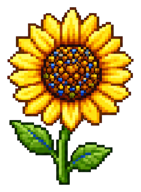 Preview for Pixel Art Sunflower Sticker