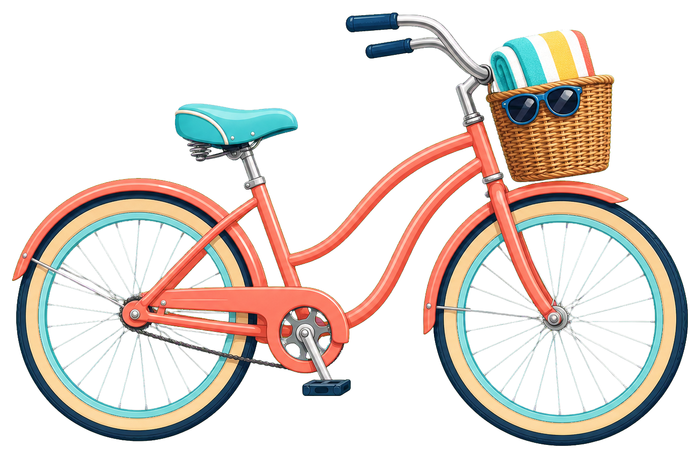 Preview for Beach Bicycle Sticker For Summer Designs
