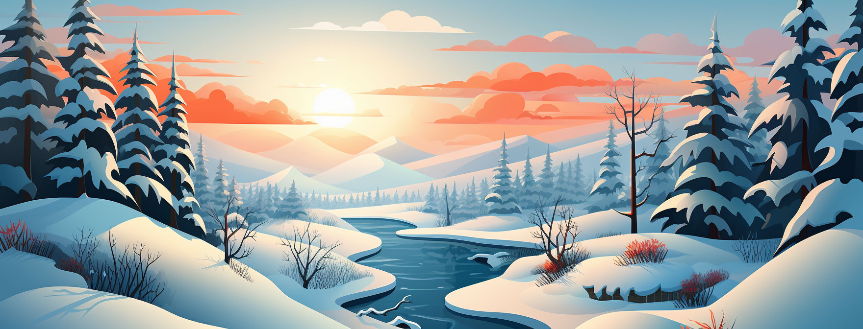 Preview for Serene-winter-landscape-illustration-christmas-cover-background-47118