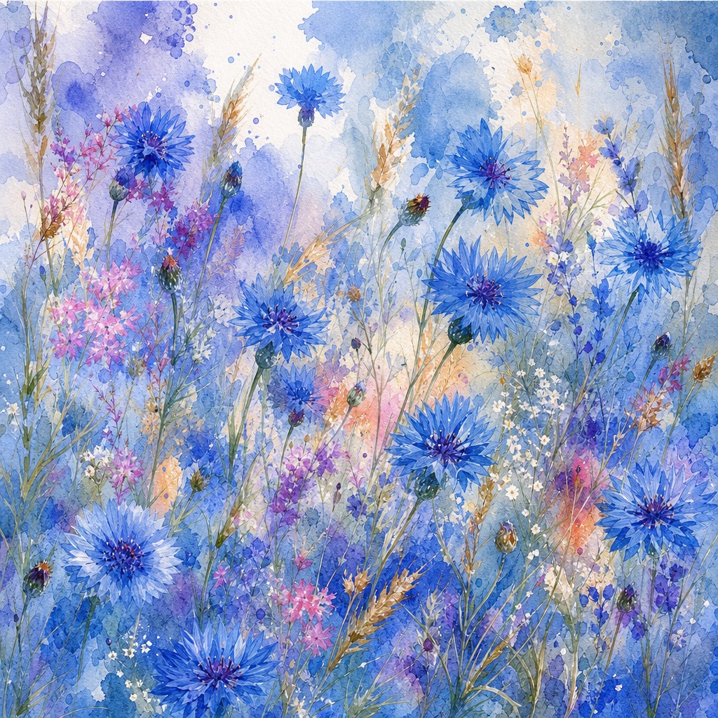 Preview for Blue Wildflower Watercolor Background