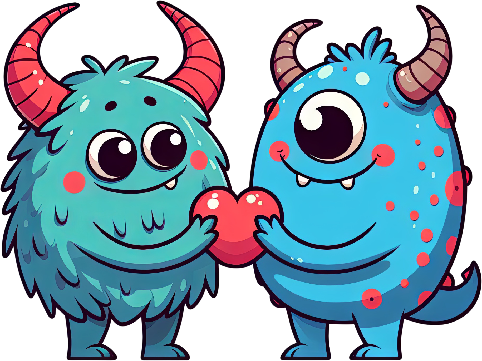 Preview for Cartoon-monsters-kiss-love-characters-sticker-195a4