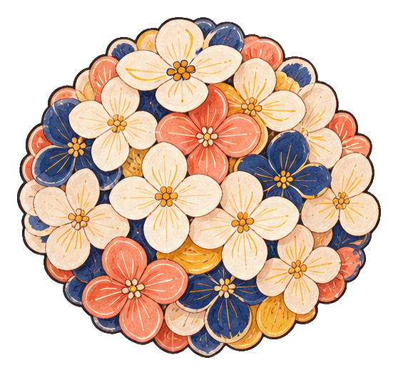 Preview for White Hydrangea Folk Sticker