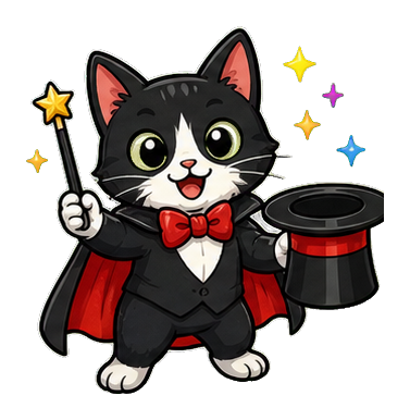 Preview for Tuxedo Magician Cat Sticker