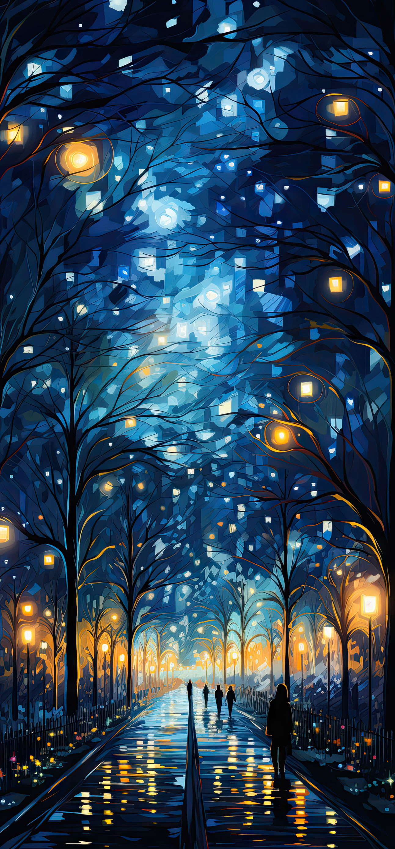 Preview for Moonlit-park-stroll-christmas-phone-background-6909a