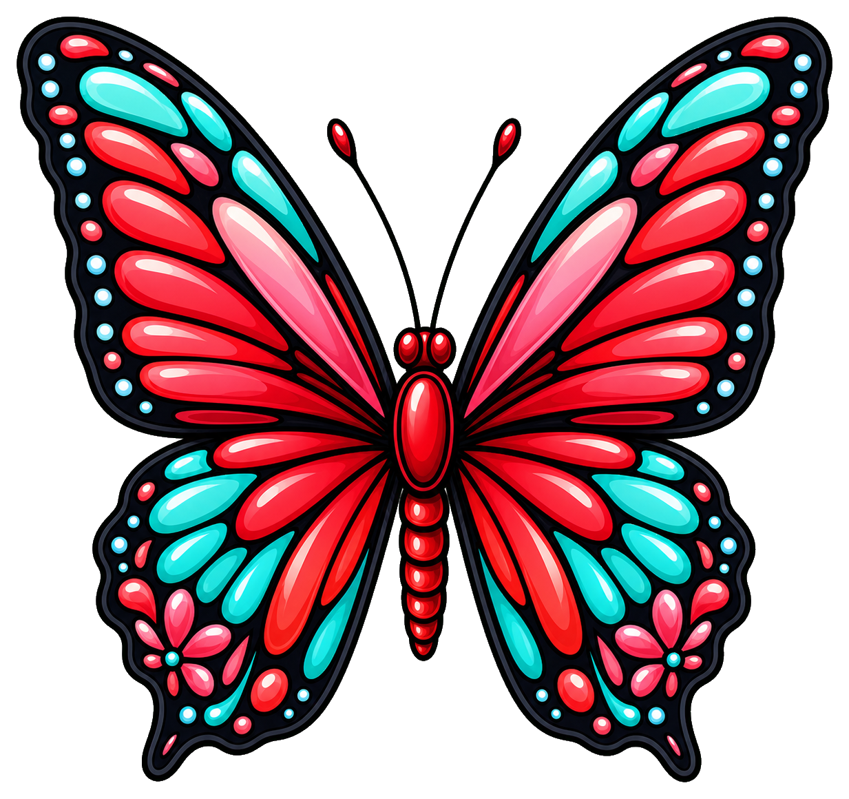 Preview for Cherry Aqua Butterfly Sticker