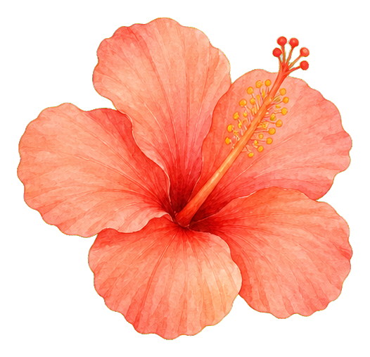 Preview for Scarlet Hibiscus Flower Sticker