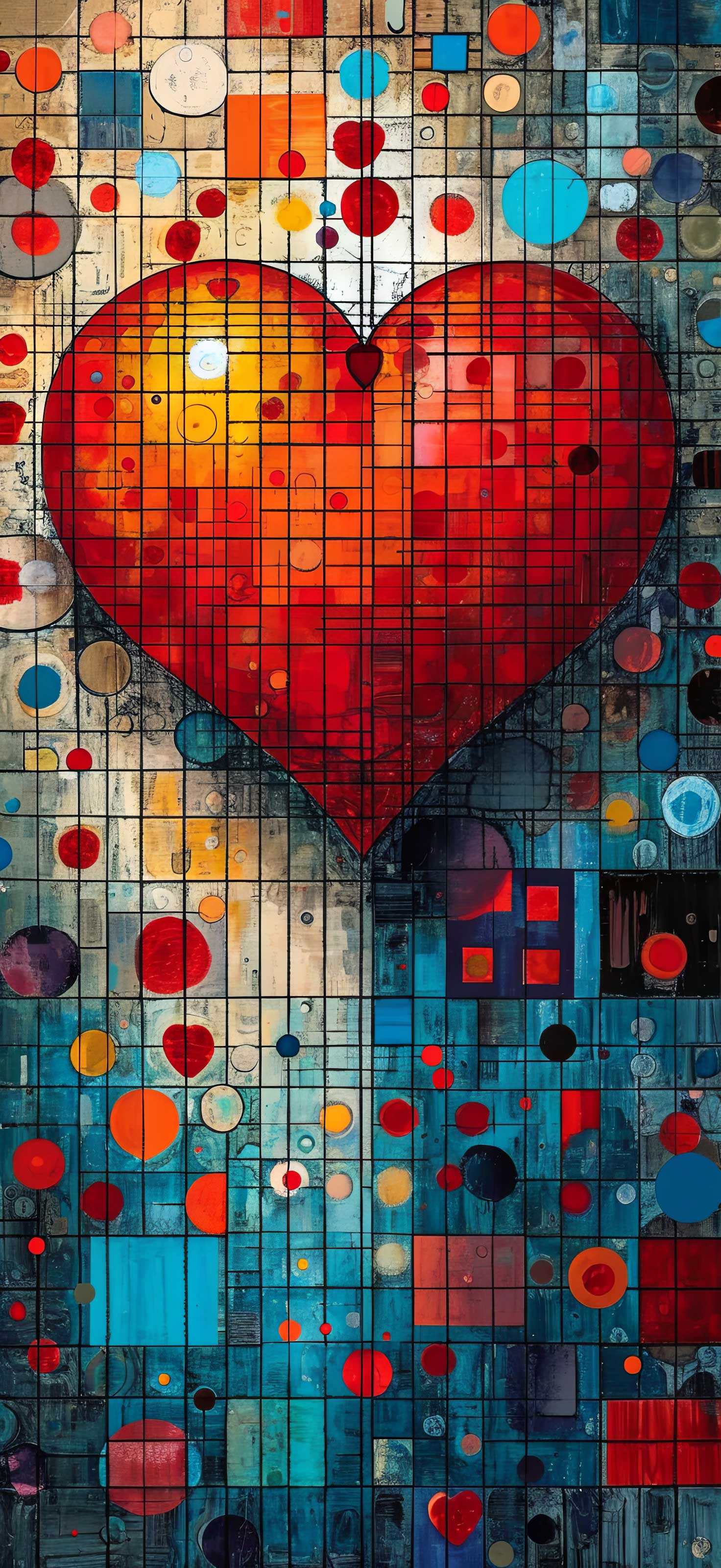 Preview for Mosaic-heart-art-heart-phone-background-b627d