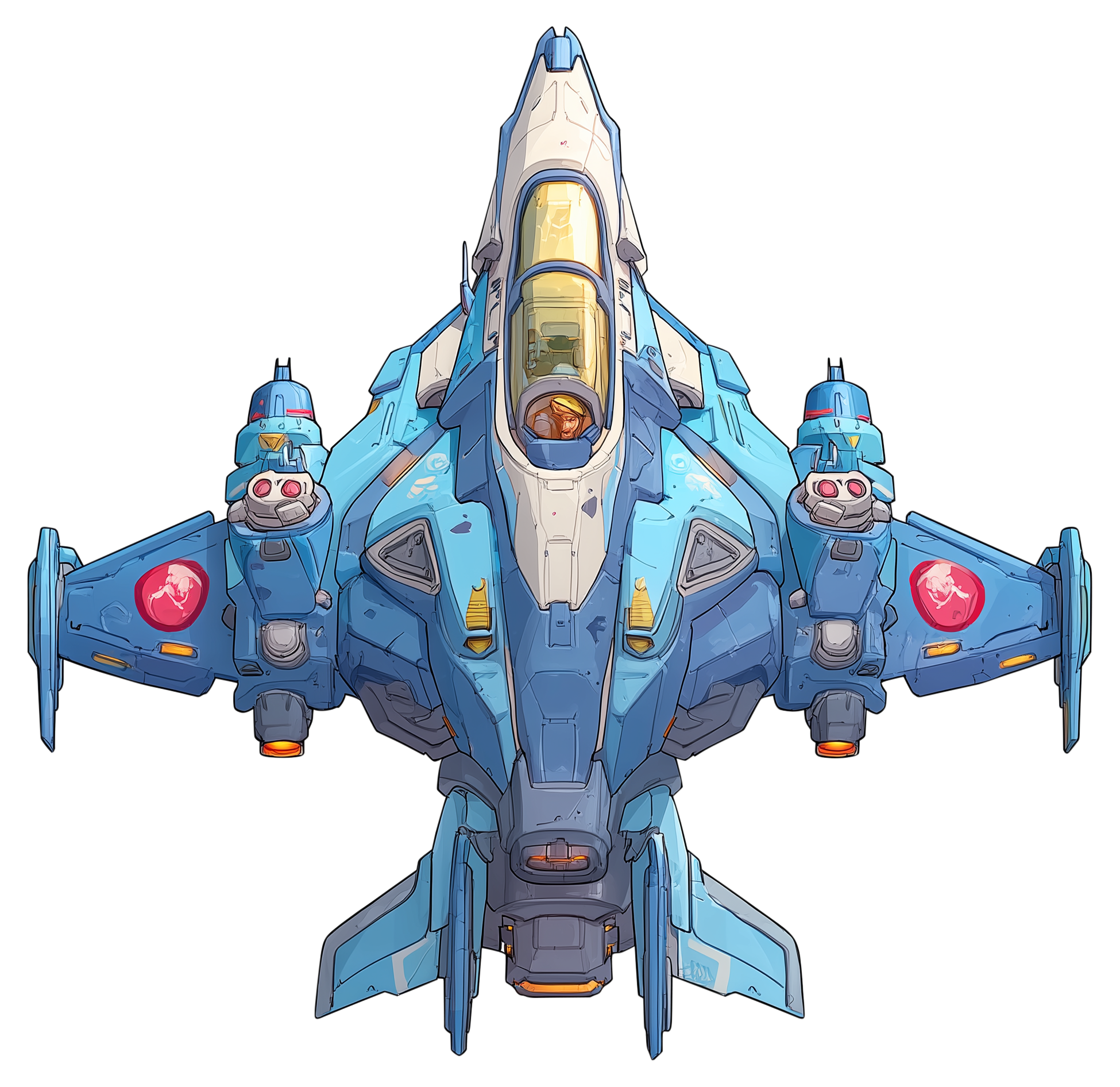 Preview for Futuristic-fighter-jet-design-spaceship-sticker-f2433