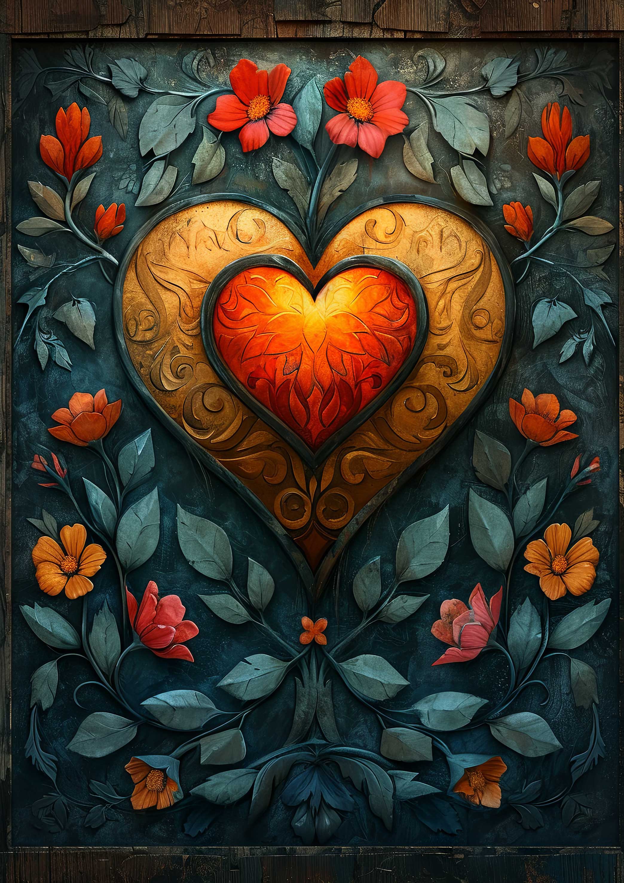 Preview for Floral-heart-art-design-love-background-70121