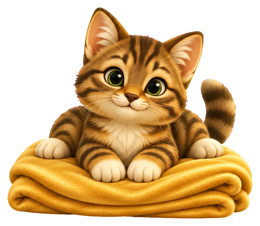 Preview for 3d Kitten Pals Tabby Blanket