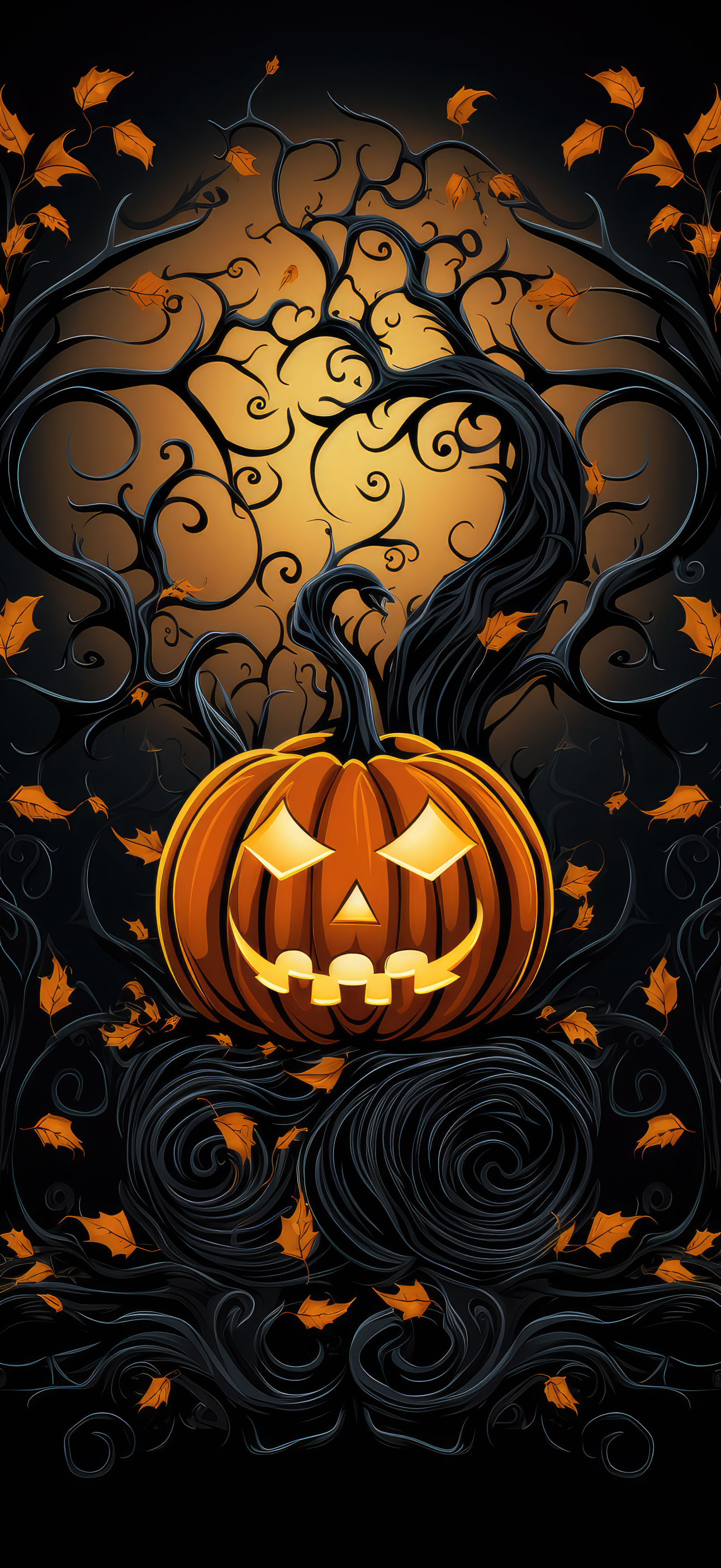 Preview for Halloween-jack-o-lantern-illustration-halloween-phone-background-01571