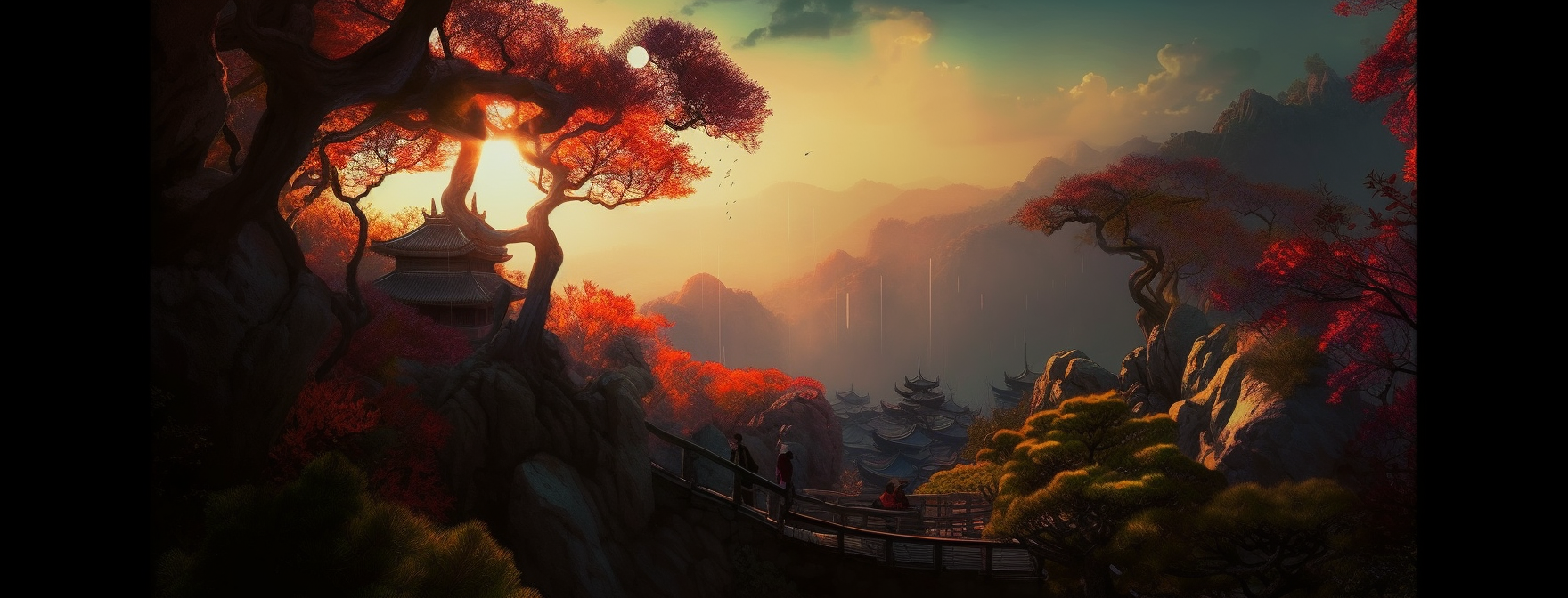 Preview for Serene-mountain-landscape-at-sunset-ai-facebook-background-55d1a