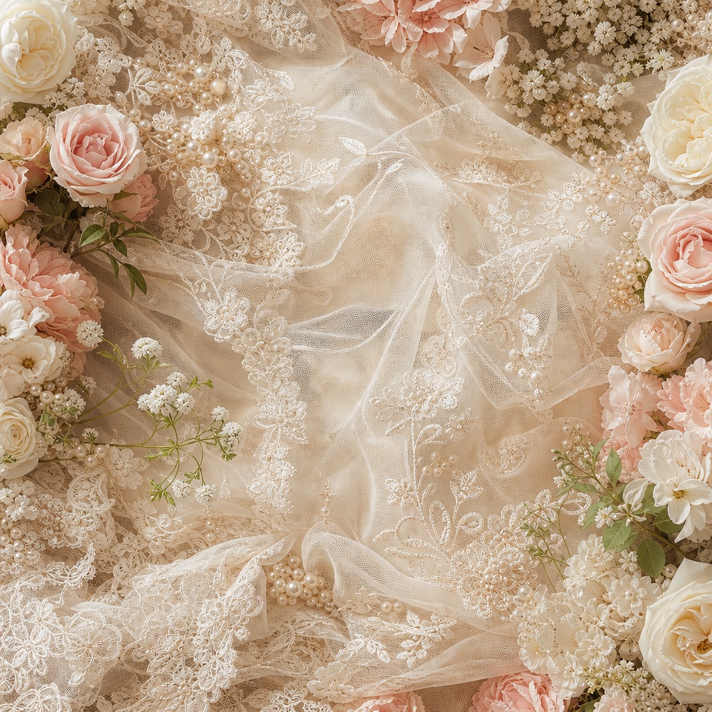 Preview for Wedding Lace Floral Background Stock Image