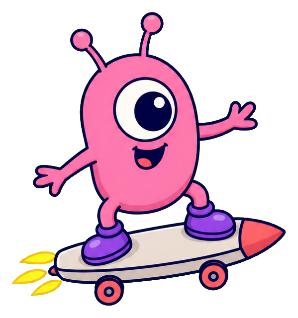 Preview for Funny Cartoon Alien Sticker