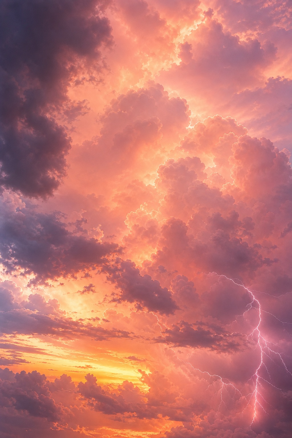 Preview for Dreamy Peach Thundercloud Sky Background