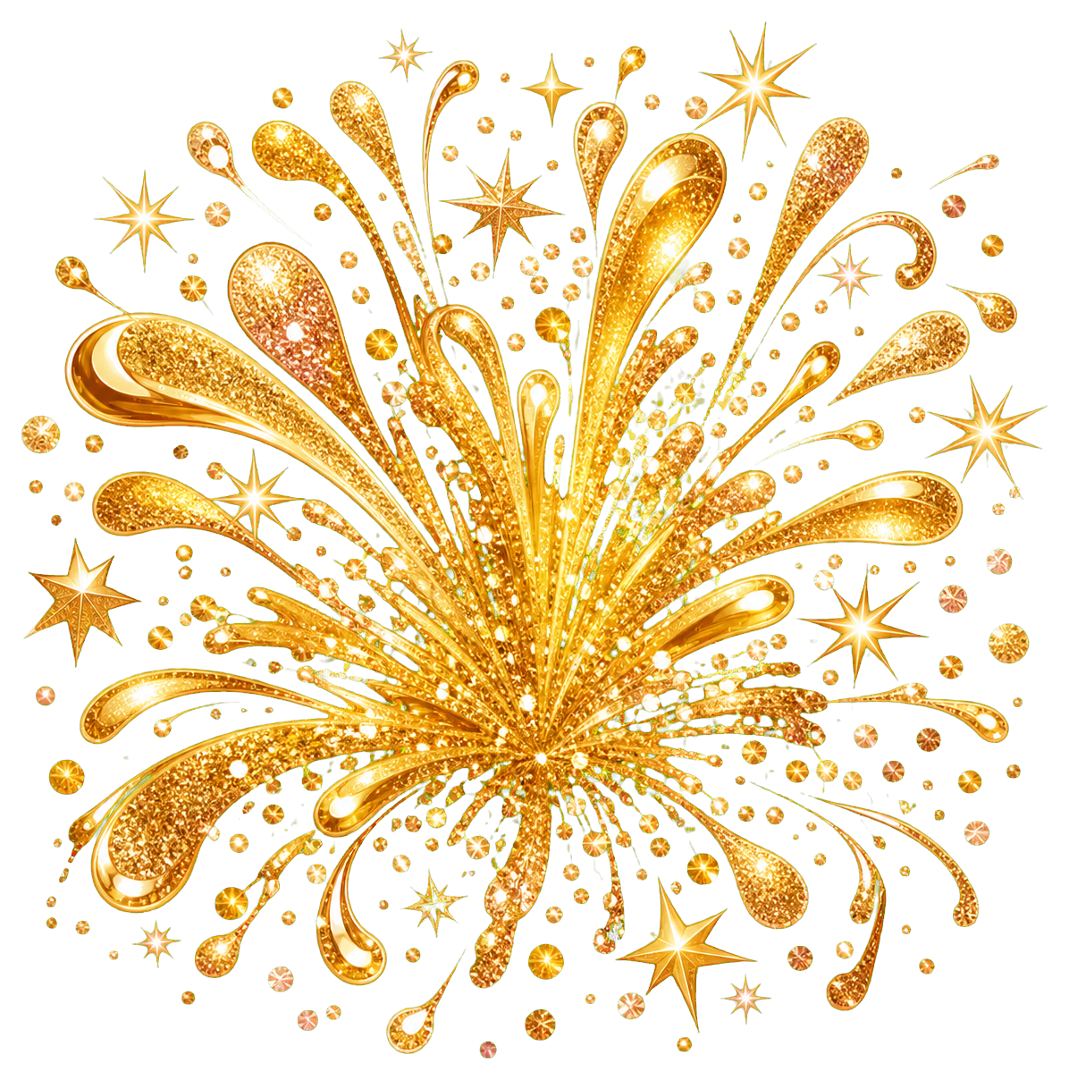 Preview for Gold Sparkle Splash Sticker