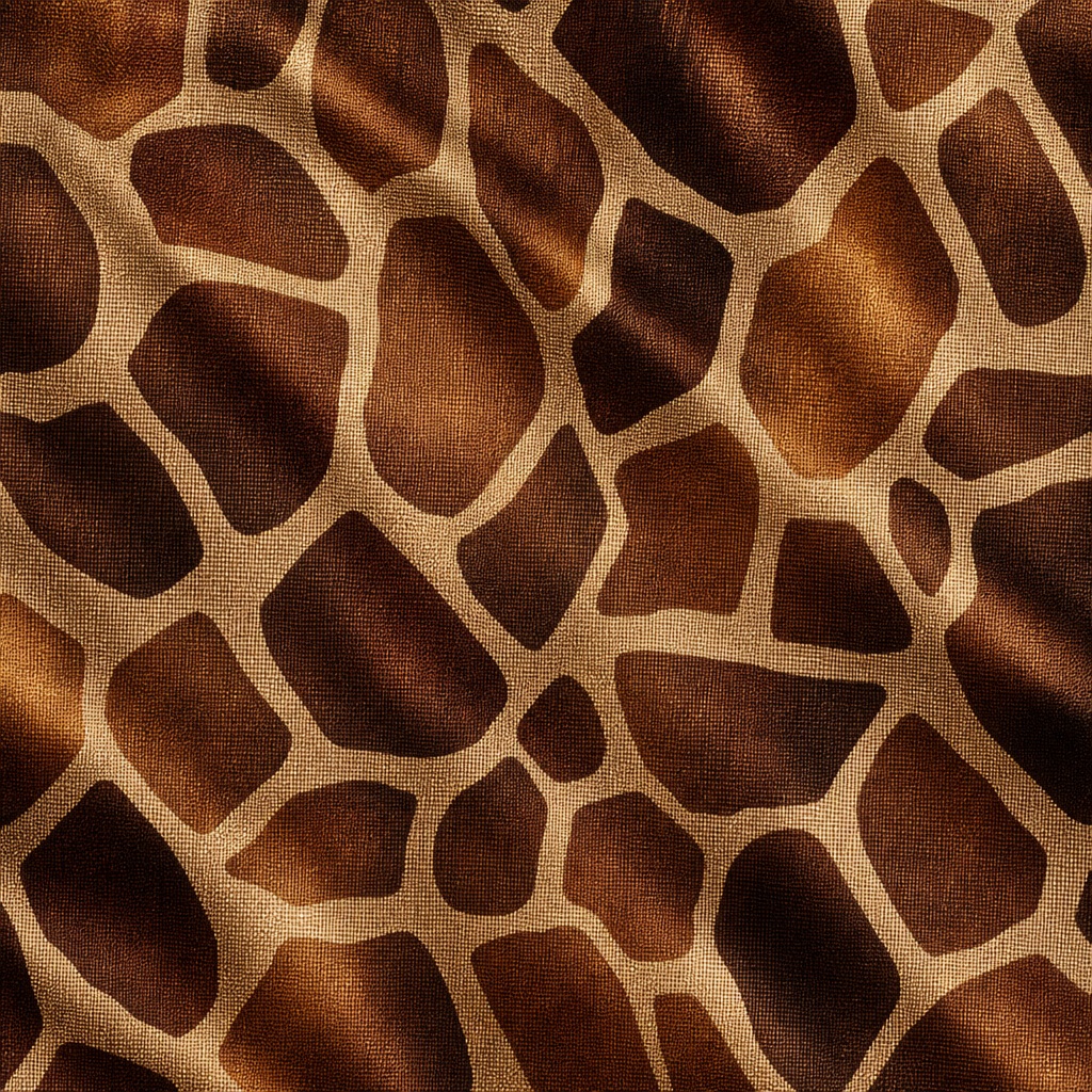Brown giraffe-inspired animal print pattern on a textured background