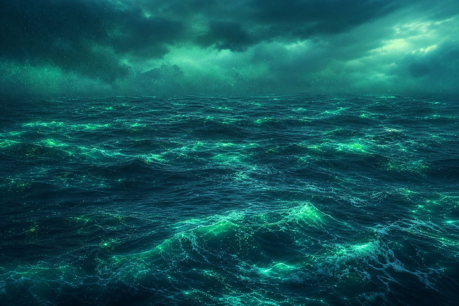 Preview for Futuristic Ocean Background With Emerald Glow