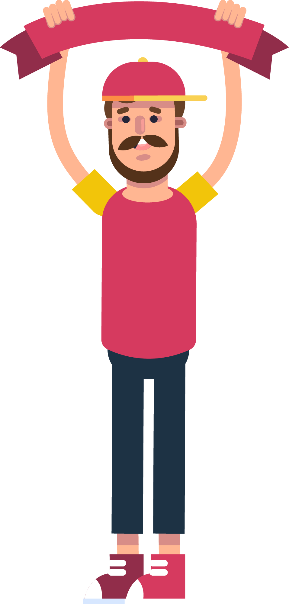 Preview for Cartoon-man-holding-ribbon-soccer-sticker-73d0a