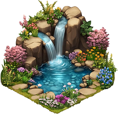 Preview for Serene-waterfall-oasis-art-islandextras-sticker-6106a