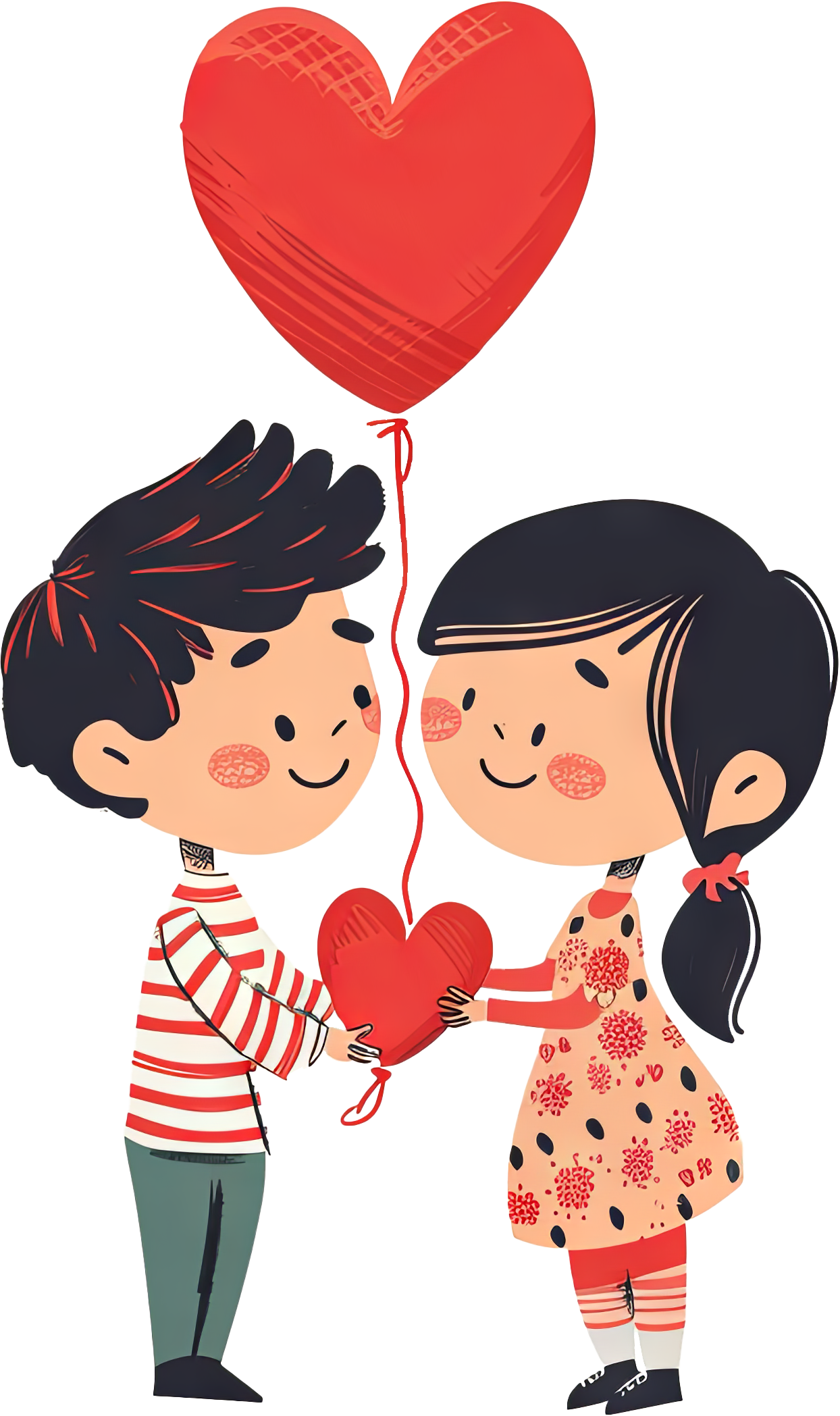Preview for Cartoon-couple-heartfelt-moment-love-characters-sticker-2d8c9
