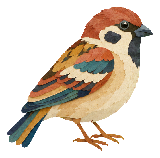 Preview for Papercut Woodland Birds Sparrow