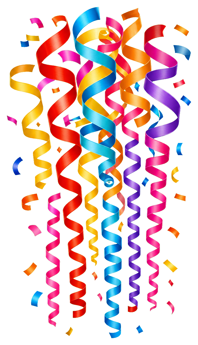 Preview for Colorful Party Streamer Sticker