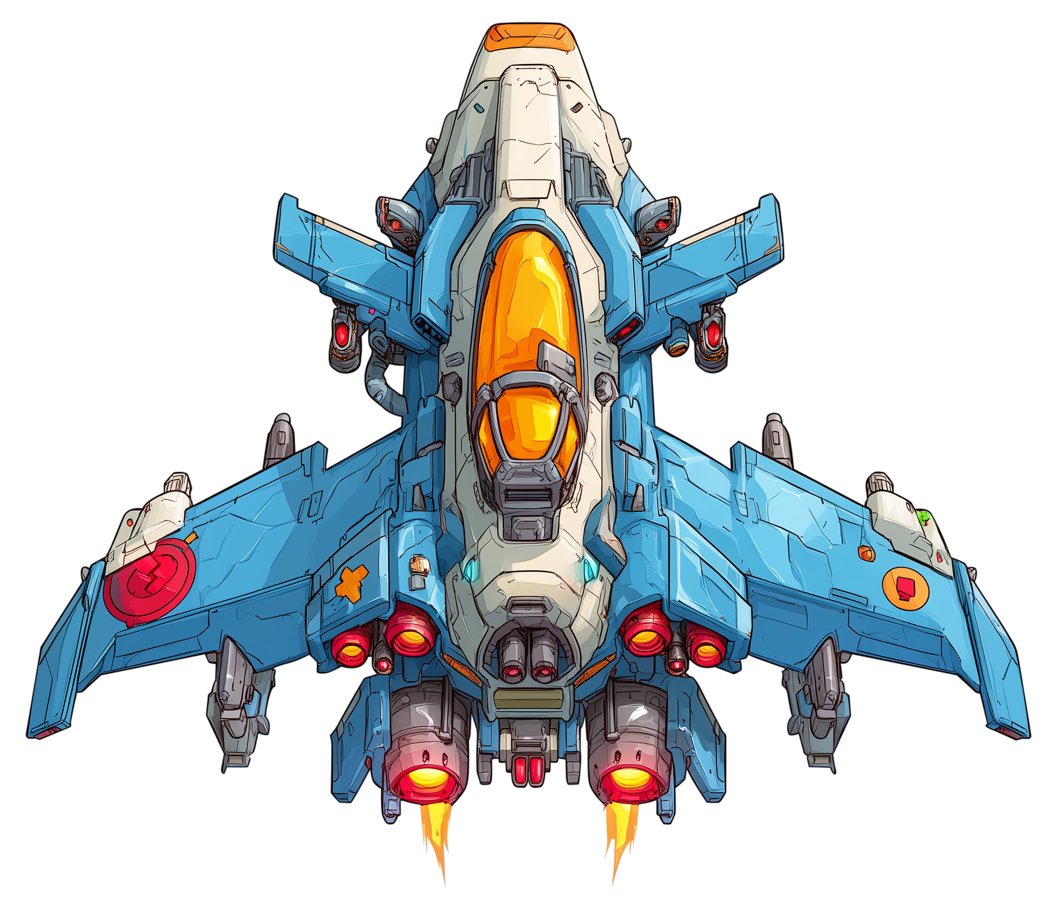 Preview for Futuristic-fighter-jet-pixel-art-spaceship-sticker-a3996